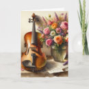 Search for music flower cards Violin