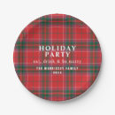 Search for plaid christmas plates Red and green
