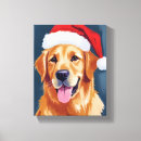 Search for golden retriever christmas art Santa