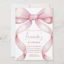 Search for pink bow birthday invitations Elegant
