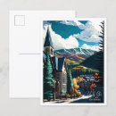 Recherche de vintage ski postcards Aquarelle