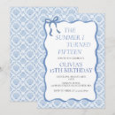 Recherche de quinze ans invitations Bleu