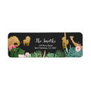 Search for wild animals return address labels Safari baby shower
