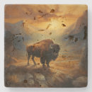 Recherche de bison dessous de verres Brun