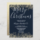 Search for navy gold christmas invitations Glitter