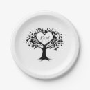 Recherche de arbre noir et blanc assiettes Rustique