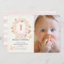 Search for cherry blossom 1st birthday invitations Watercolor