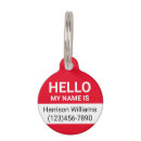Search for funny pet tags Red
