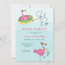 Search for pink pool party invitations Watercolor