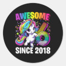 Search for girls 6th birthday stickers Unicorn