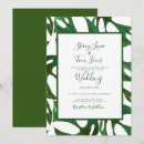 Recherche de vert et blanc mariage invitations Feuille