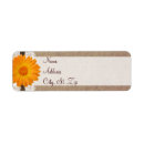 Search for orange daisy return address labels Rustic