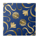 Search for navy and gold tiles Damask
