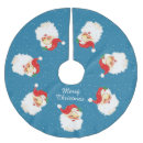 Search for blue tree skirts Santa