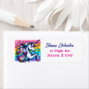 Search for fairy tale return address labels Unicorn