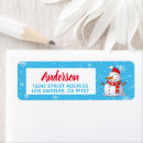 Search for happy snowman return address labels Fun