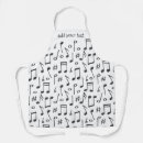 Search for music note aprons Black and white