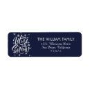 Search for navy blue and silver return address labels Elegant