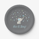Search for elephant baby shower plates It's a boy