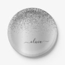 Search for silver glitter plates Girly