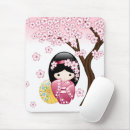 Recherche de poupée kokeshi tapis souris Rose