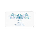 Search for floral swirl return address labels Blue