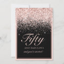 Search for blush pink 50th birthday invitations Glitter