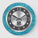 Search for silver sparkle clocks Monogrammed