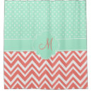 Search for mint green shower curtains Coral pink