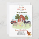 Search for barnyard animals baby shower invitations Tractor