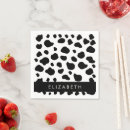Search for black and white cow napkins Cowboy