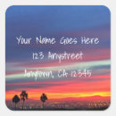 Search for orange sunset return address labels Palm trees