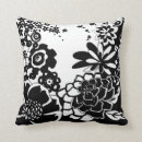 Recherche de noir blanc floral coussins Graphique