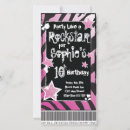 Search for rock and roll birthday invitations Star