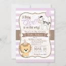 Search for lion baby girl shower invitations Retro