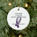 Search for purple ribbon ornaments Support