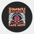 Search for zombie brains stickers Halloween