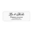 Search for love and thanks return address labels Black