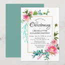 Search for teal christening invitations Watercolor