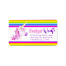 Search for rainbow unicorn return address labels Watercolor