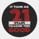 Search for 21 year old stickers Birthday