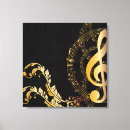 Search for musical notes canvas prints Black