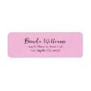 Search for black white and pink return address labels Script
