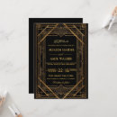 Recherche de années 20 mariage invitations Or et noir