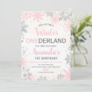 Search for winter onederland pink and silver invitations Our little snowflake