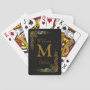 Recherche de monogrammed playing cards Initial