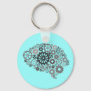 Search for intelligence round keychains Mind