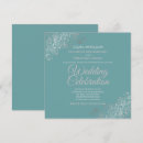 Search for square teal wedding invitations Elegant