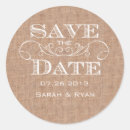 Search for burlap save the date stickers Country