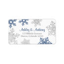 Search for silver wedding return address labels Snowflakes